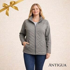 Antigua Altitude Steel Fuzzy Lined Long Sleeve M NWT